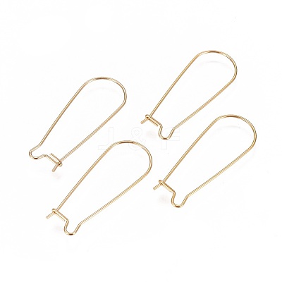 Ion Plating(IP) 304 Stainless Steel Hoop Earrings Findings Kidney Ear Wires X-STAS-L216-22A-G-1