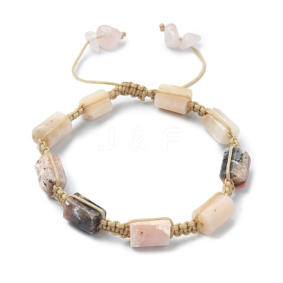 3Pcs 3 Style Natural Mixed Gemstone Cube Braided Bead Bracelets Set BJEW-TA00345-1