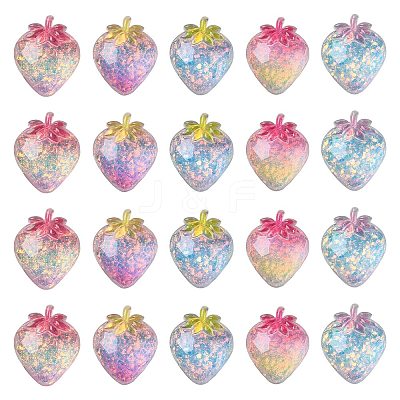 25Pcs 5 Colors Transparent Resin Fruit Decoden Cabochons RESI-CJ0004-16-1