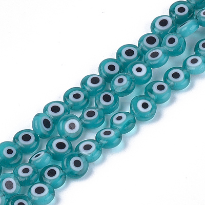 Handmade Evil Eye Lampwork Beads Strands LAMP-S191-02A-06-1