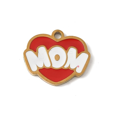 Mother's Day 304 Stainless Steel Enamel Charms LS-STAS-P388-19I-G-1