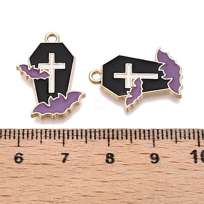 Halloween Theme Rack Plating Alloy Enamel Pendants X-ENAM-N056-357A-1