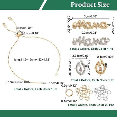 12Pcs 4 Colors Half Finished Rack Plating Brass Chain Bracelets KK-NB0002-71-1