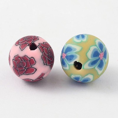 8mm Handmade Polymer Clay Beads X-FM198Y-1