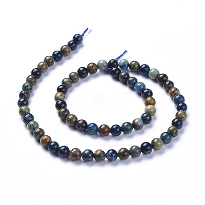 Natural Chrysocolla Beads Strands G-L505-24-6mm-1