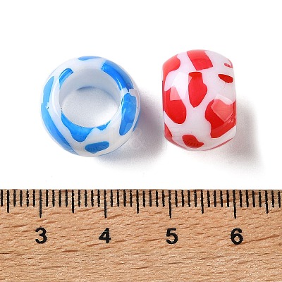 Printed Opaque Acrylic Beads AC-CBAA26B-12-1