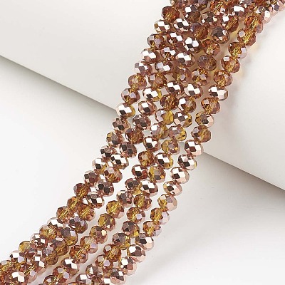 Electroplate Transparent Glass Beads Strands EGLA-A034-T2mm-N07-1