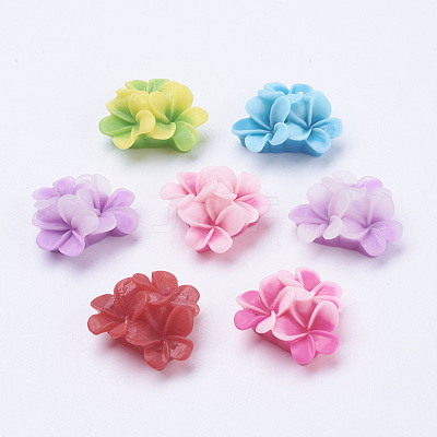 Mixed Flatback Resin Flower Cabochons X-CRES-S240-M-1