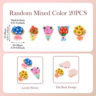 20Pcs Opaque Resin Cabochons CRES-TA0001-85-1