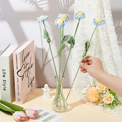 Handmade Crochet Cotton Artificial Flower AJEW-WH0009-75A-1