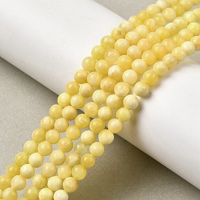Natural Yellow Jade Beadd Strands G-A274-A01-4mm-1