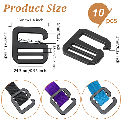 10Pcs Zinc Alloy Adjustable Buckles FIND-OC0002-03-1
