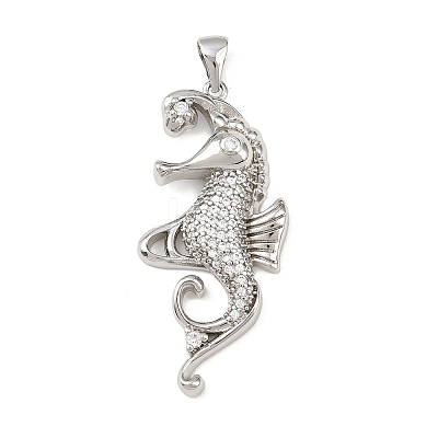 Ocean Brass Micro Pave Cubic Zirconia Pendants KK-K411-04A-P-1