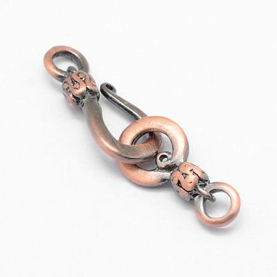 Brass S Hook Clasps KK-G323-13R-RS-1