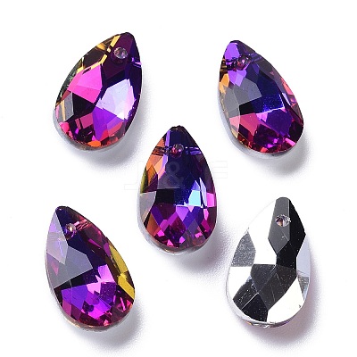 Faceted Teardrop Glass Pendants X1-GLAA-O008-A24-1