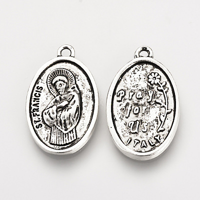 Tibetan Style Alloy Pendants TIBE-Q078-07AS-RS-1