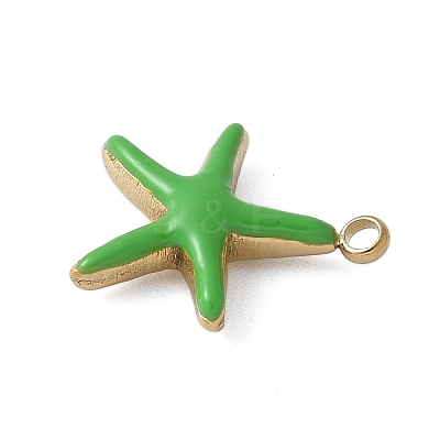 304 Stainless Steel Enamel Charms STAS-G353-03G-07-1