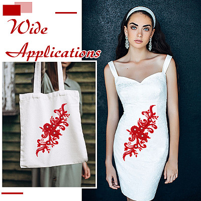 Flower Embroidery Sew on Flower Appliques PATC-WH0014-72-1