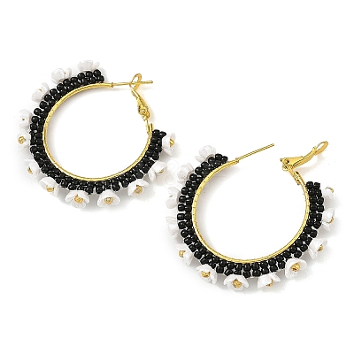 Glass Hoop Earrings EJEW-MZ00827-01-1