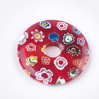 Handmade Millefiori Lampwork Pendants LAMP-S191-13-1