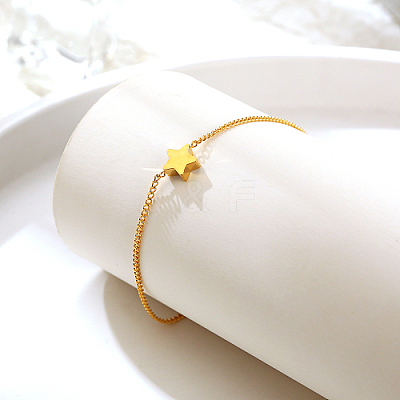 304 Stainless Steel Star Link Bracelet for Women YU5117-1-1