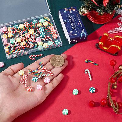 96Pcs 12 Styles Handmade Polymer Clay Cabochons FIND-SC0009-87-1