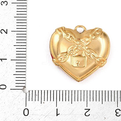 Valentine's Day 304 Stainless Steel Enamel Pendants STAS-E524-06B-G-1