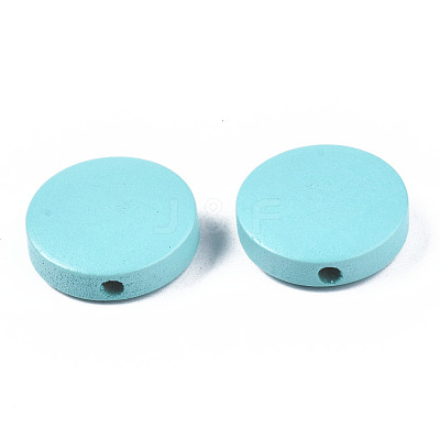 Painted Natural Poplar Wood Beads WOOD-S045-063A-07-1