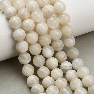 Natural White Moonstone Beads Strands G-L664-A01-10mm-1
