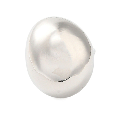 Oval Brass Finger Rings for Women RJEW-A046-05P-1