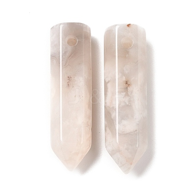 Natural White Crazy Agate Pointed Pendants G-D460-01P-1