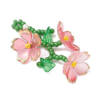 Acrylic Flower Pendants PALLOY-TA00252-04-1