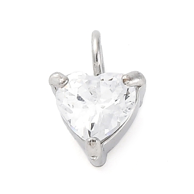 304 Stainless Steel Micro Pave Cubic Zirconia Pendants STAS-U042-02A-P-1