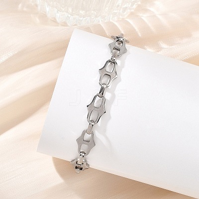 Stainless Steel Oval Link Chain Bracelets for Women BJEW-JB13861-1