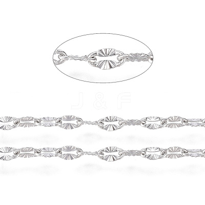 Non-Tarnish 304 Stainless Steel Textured Cable Chains CHS-D004-02P-1