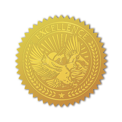 Plastic Self Adhesive Gold Foil Embossed Stickers DIY-WH0211-374-1