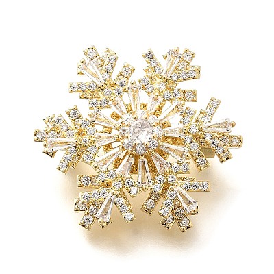 Snowflake Rotatable Brooches for Women JEWB-B023-01G-1