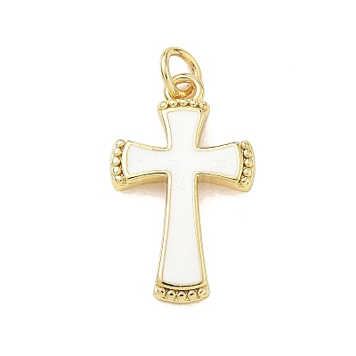 Brass Enamel Pendants KK-CBA3F25-11G-1