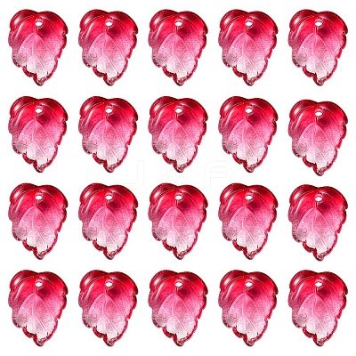 Autumn Theme Two-Tone Transparent Glass Charms GLAA-YW0001-53D-1