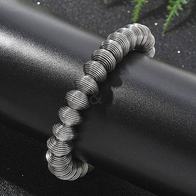 304 Stainless Steel Stretch Bangles for Women BJEW-P315-02D-P-1