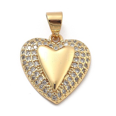 Rack Plating Brass with Cubic Zirconia Pendants KK-Q017-04B-G-1
