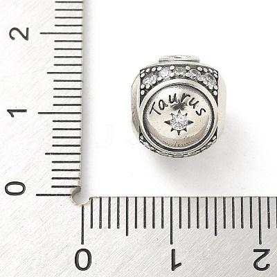 Brass Clear Cubic Zirconia European Beads LS-FIND-M049-01AS-07-1