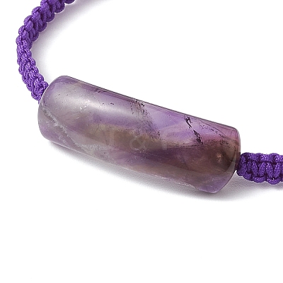 Adjustable Tube Natural Gemstone Braided Bracelets for Women BJEW-JB11006-02-1