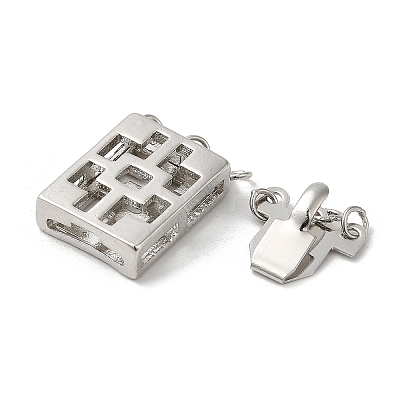 Rack Plating Brass Box Clasps KK-E084-08P-1