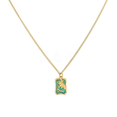 Stainless Steel Enamel  Necklaces for Women UK1371-1
