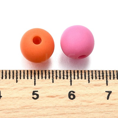 Frosted Opaque Acrylic Beads OACR-S071-03B-1