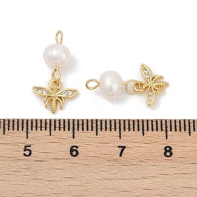 Brass Pearl Pendants KK-U062-11G-1