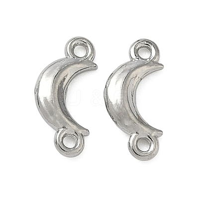 304 Stainless Steel Crescent Moon Links Connector Charms STAS-D211-02P-1