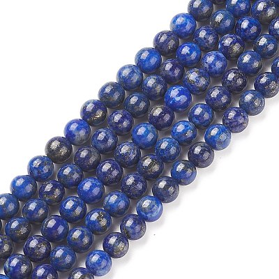 Natural Lapis Lazuli Beads Strands G-G423-6mm-A-1