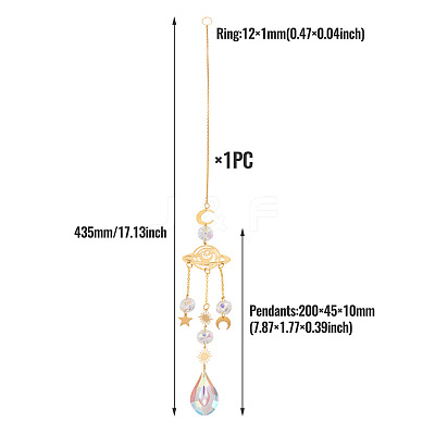 1Pc Faceted Glass Sun Catcher Pendant Decorations AJEW-TA0002-88-1